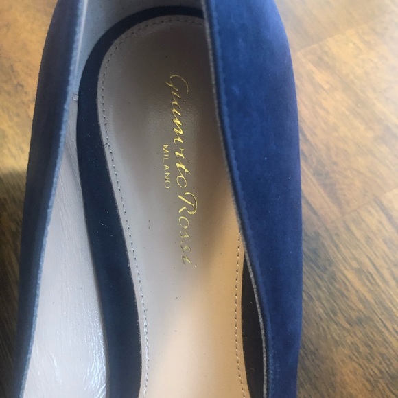 NWOB $695 GIANVITO ROSSI Ellipsis 55 Suede Pump Heels in Navy Blue - Picture 11 of 15